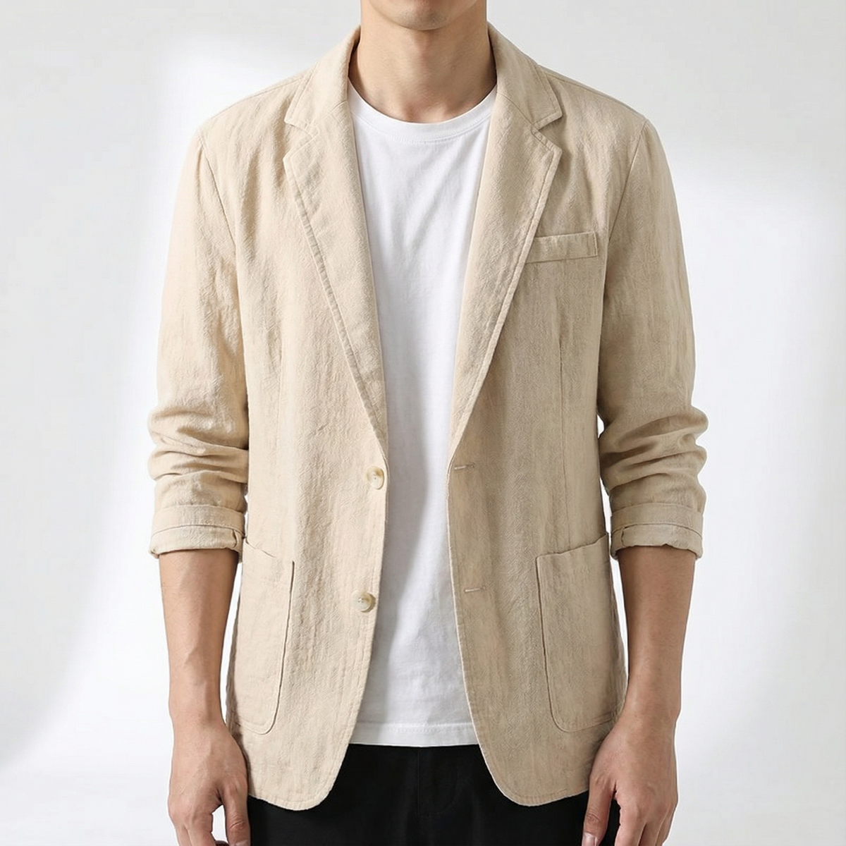 Charlotte | Men’s Blazer | Notched Lapels Front Button Everyday Layering — image 08 — MAREACO