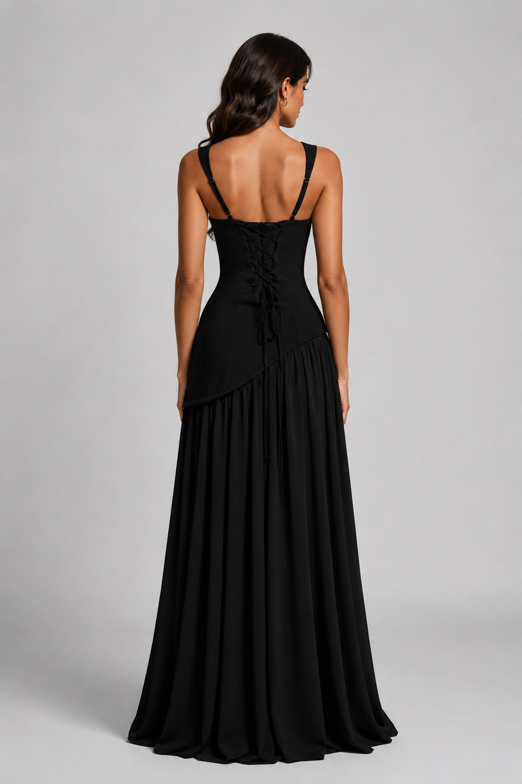 Charlotte | Women’s Maxi Dress | Square Neck Draped Skirt Evening Wear — image 12 — MAREACO