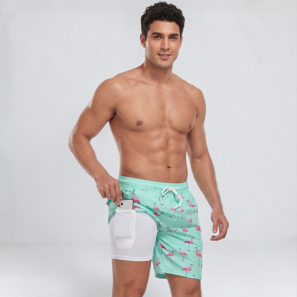 Edward | Men’s Swim Shorts | Inner Layer Drawstring Waist Beachwear — image 21 — MAREACO