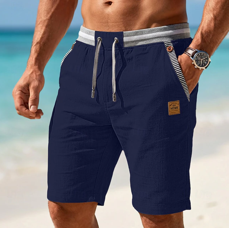 Isabella | Men’s Shorts | Drawstring Waist Contrast Pocket Edges Summer Wear — image 05 — MAREACO