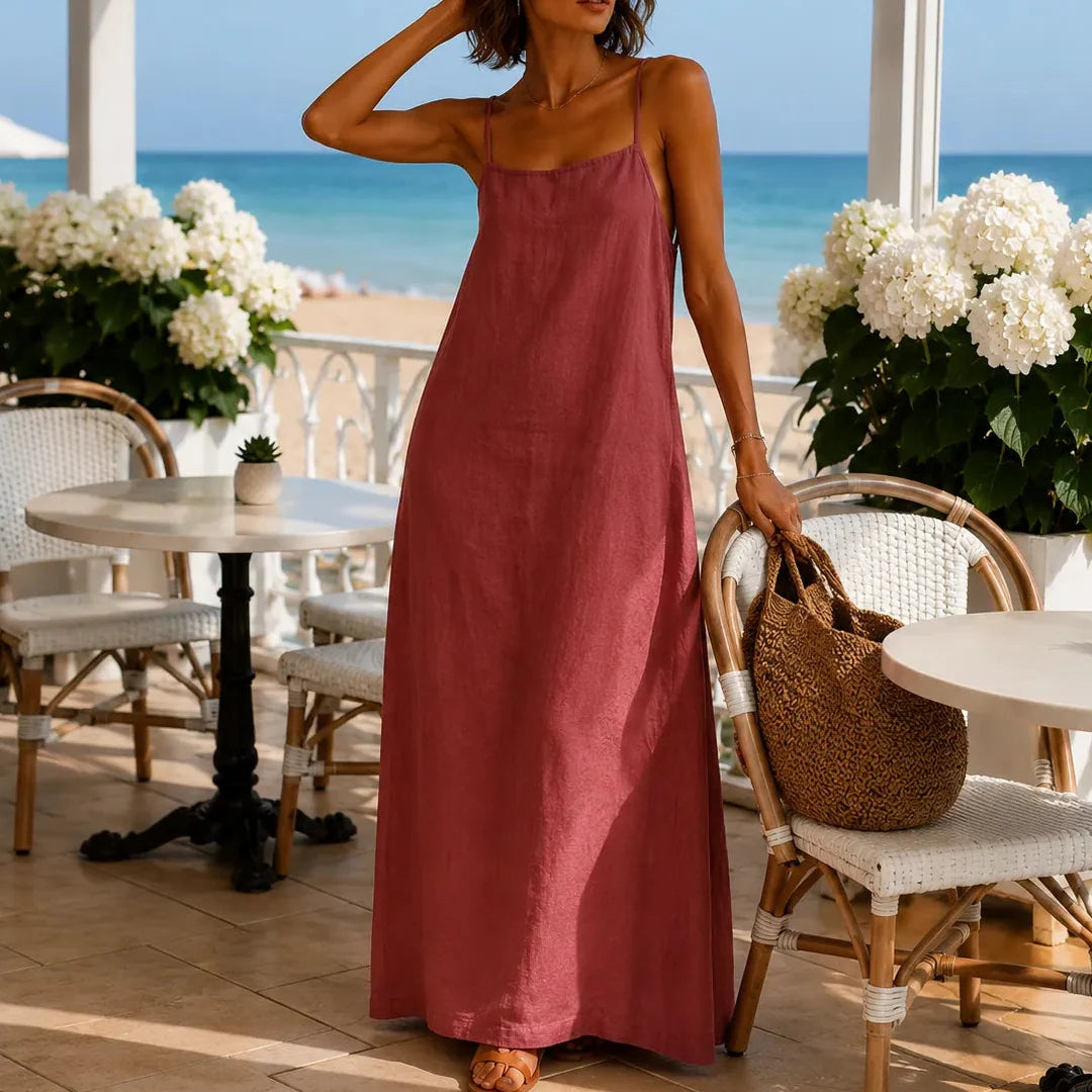 Isabella | Women’s Maxi Dress | Thin Straps Straight Cut Summer Wear — image 17 — MAREACO