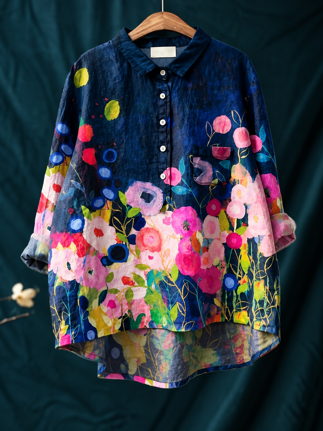 Rosie | Women’s Shirt | Floral Print Chest Pocket Everyday Wear — image 15 — MAREACO