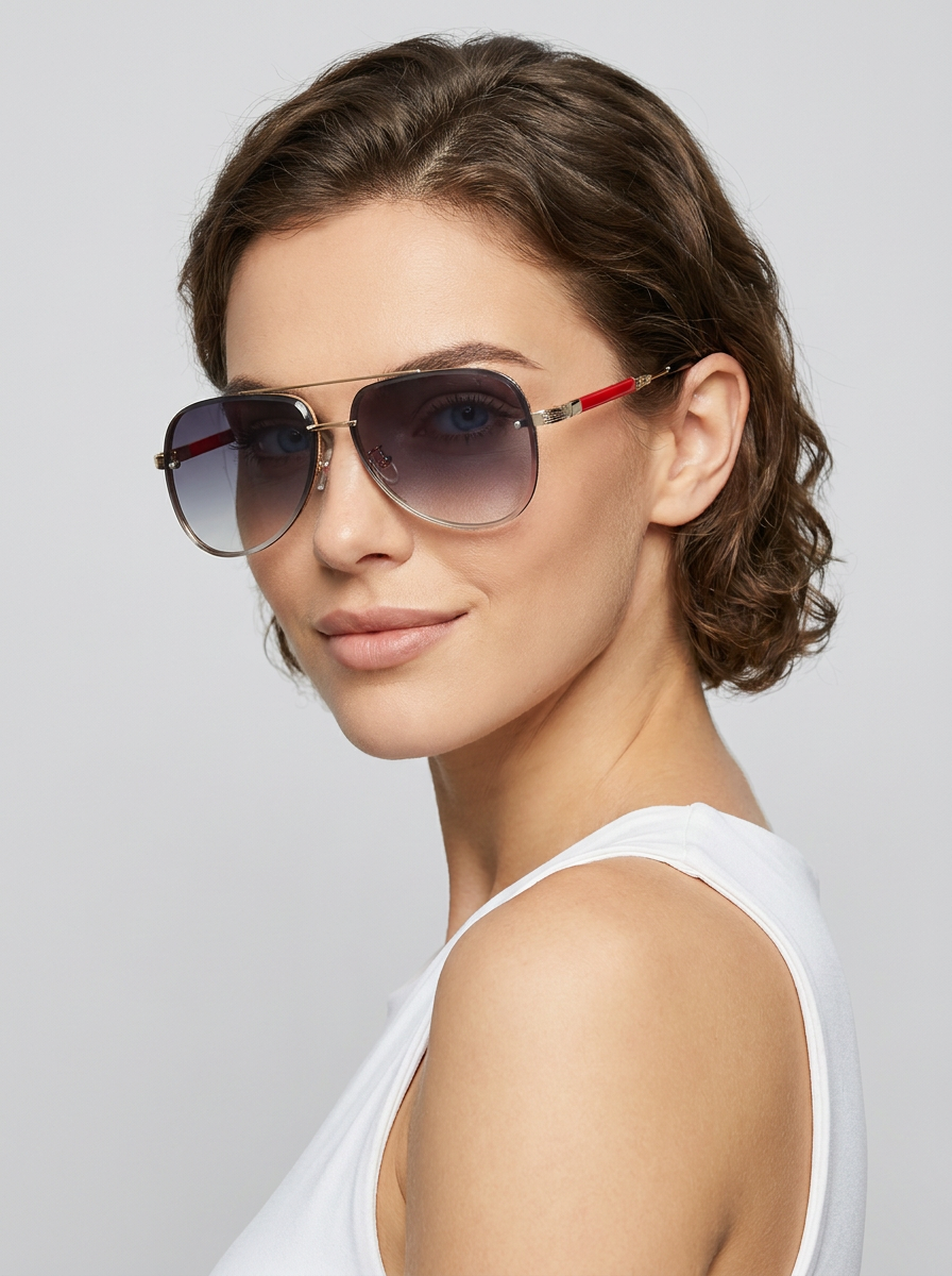 Alex | Men’s Aviator Sunglasses | Tinted Lenses Double Bridge Everyday Wear — image 02 — MAREACO