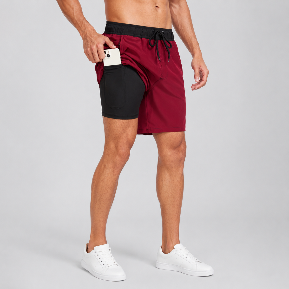 Alexander | Men’s Swim Shorts | Drawstring Waist Inner Leg Pocket Beachwear — image 01 — MAREACO