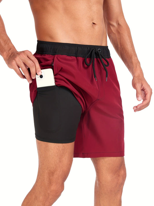 Alexander | Men’s Swim Shorts | Drawstring Waist Inner Leg Pocket Beachwear — image 02 — MAREACO