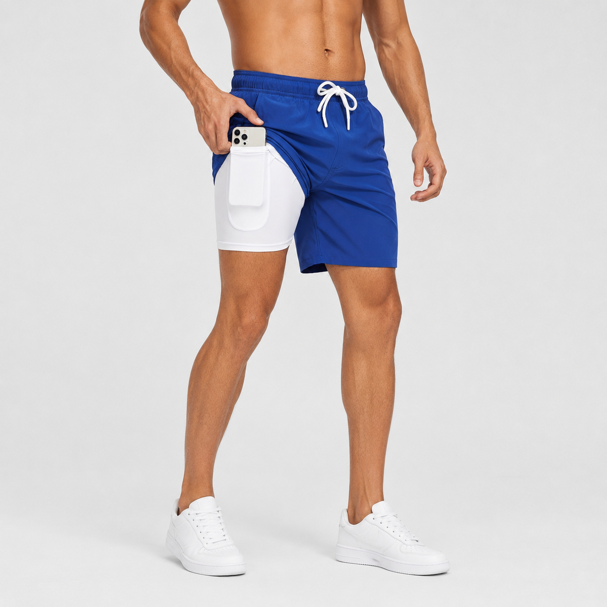 Alexander | Men’s Swim Shorts | Drawstring Waist Inner Leg Pocket Beachwear — image 05 — MAREACO