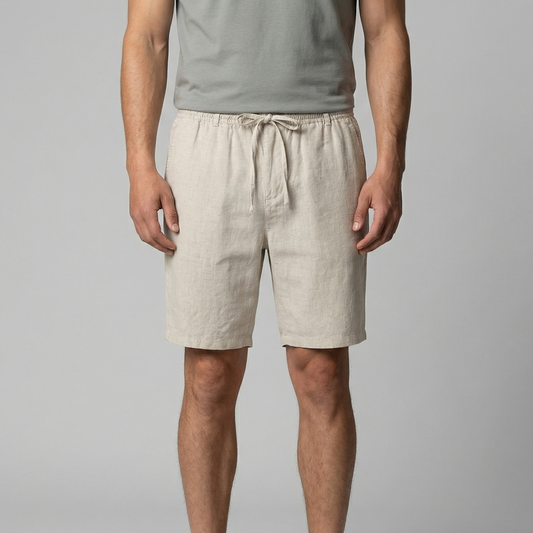 Charles | Men’s Shorts | Drawstring Waist Straight Legs Summer Wear — image 01 — MAREACO
