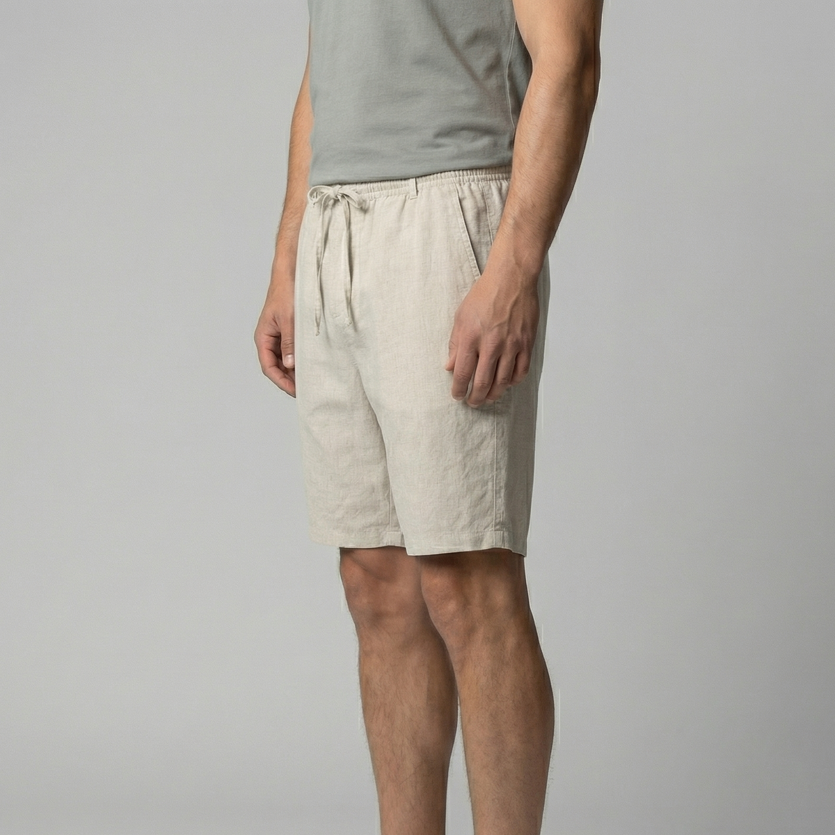 Charles | Men’s Shorts | Drawstring Waist Straight Legs Summer Wear — image 04 — MAREACO