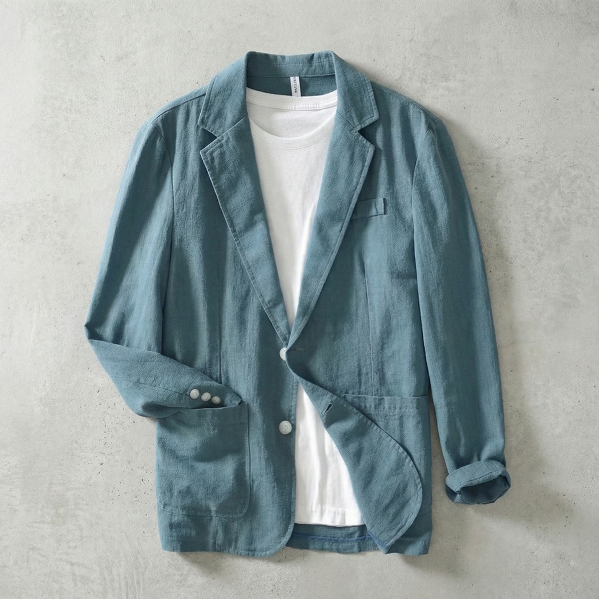 Charlotte | Men’s Blazer | Notched Lapels Front Button Everyday Layering — image 05 — MAREACO