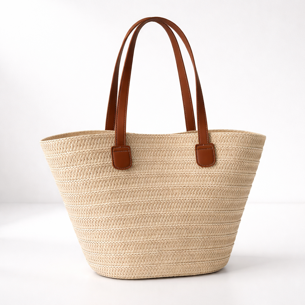 Charlotte | Women’s Tote Bag | Long Handles Woven Pattern Everyday Use — image 01 — MAREACO