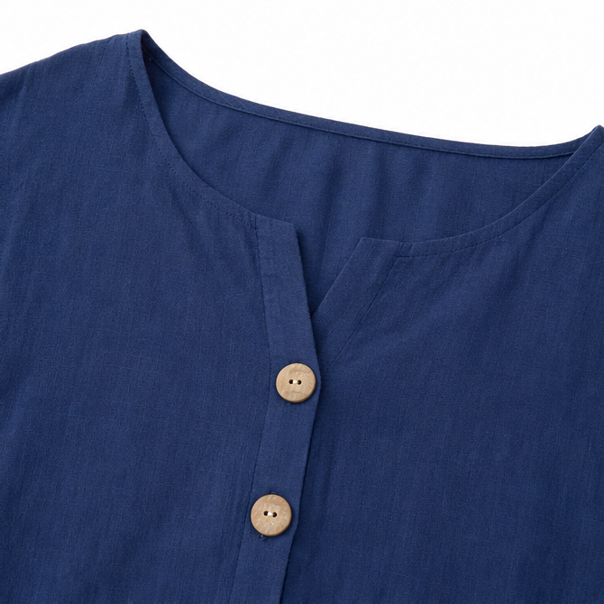 Chloe | Women’s Blouse | Front Buttons Curved Hem Everyday Wear — image 07 — MAREACO