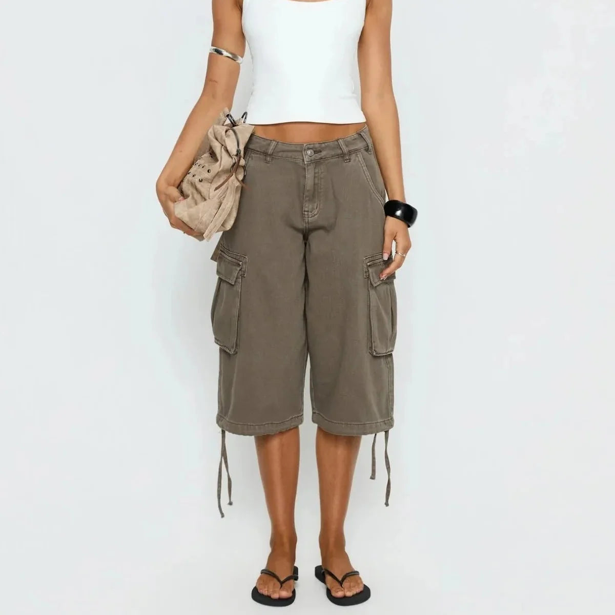 Chloe | Women’s Cargo Shorts | Camouflage Print Large Pockets Everyday Wear — image 04 — MAREACO