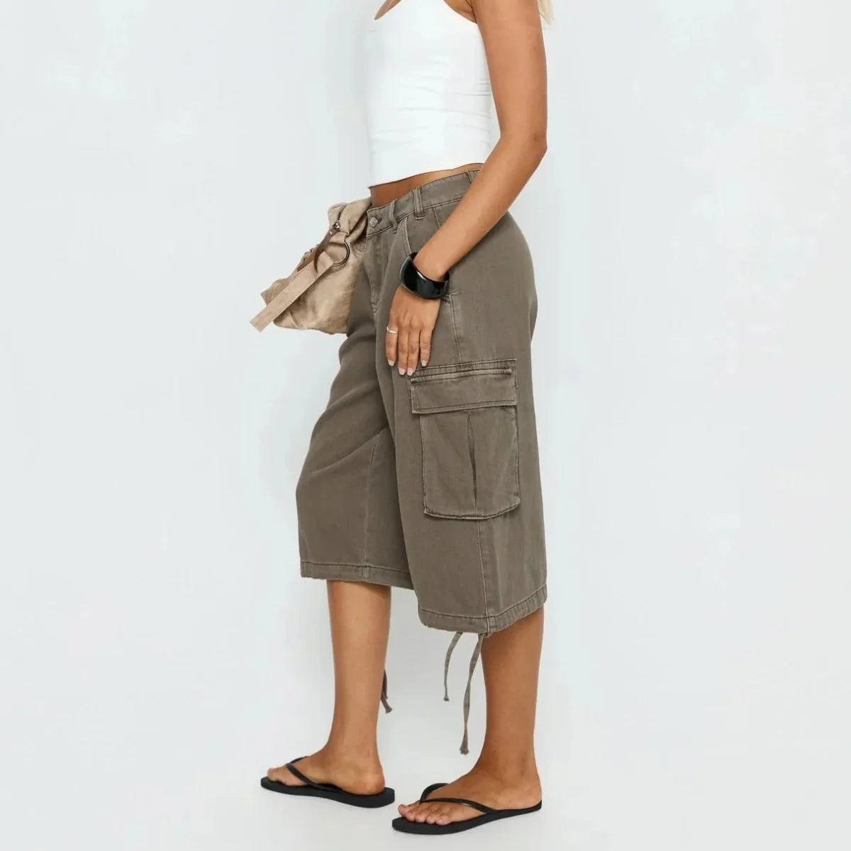 Chloe | Women’s Cargo Shorts | Camouflage Print Large Pockets Everyday Wear — image 05 — MAREACO
