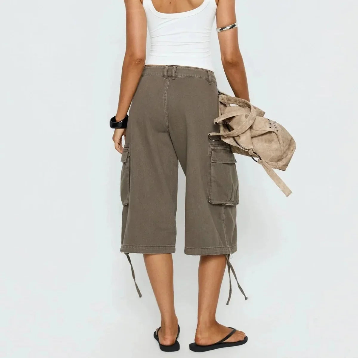 Chloe | Women’s Cargo Shorts | Camouflage Print Large Pockets Everyday Wear — image 06 — MAREACO