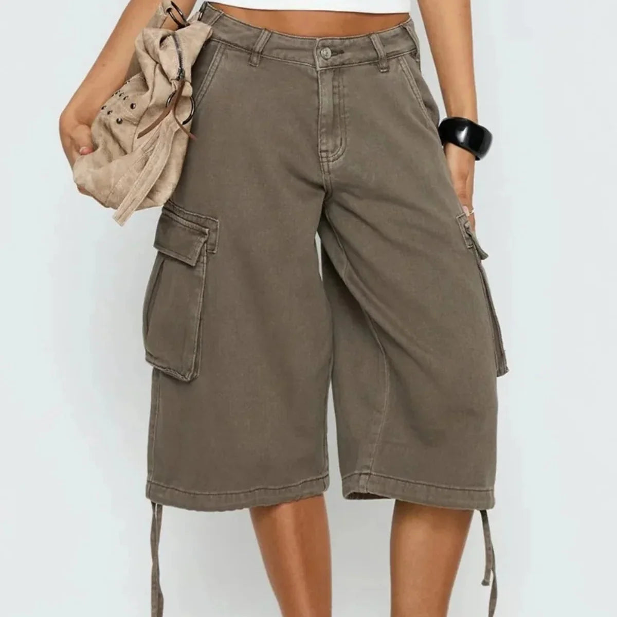 Chloe | Women’s Cargo Shorts | Camouflage Print Large Pockets Everyday Wear — image 07 — MAREACO