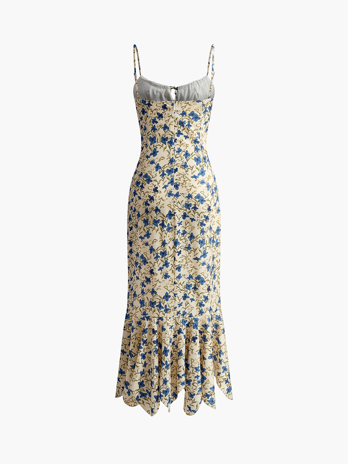 Chloe | Women’s Dress | Floral Print Asymmetric Hem Occasion Wear — image 07 — MAREACO