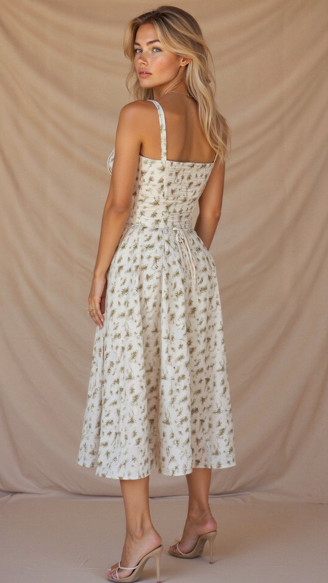 Chloe | Women’s Midi Dress | Floral Print Side Split Occasion Wear — image 08 — MAREACO