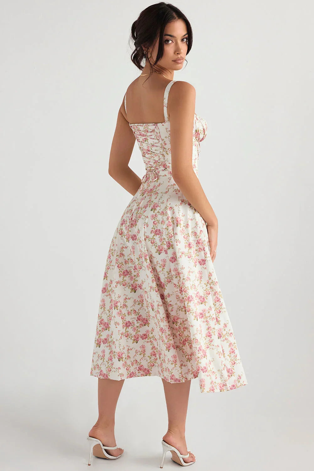 Chloe | Women’s Midi Dress | Floral Print Side Split Occasion Wear — image 10 — MAREACO