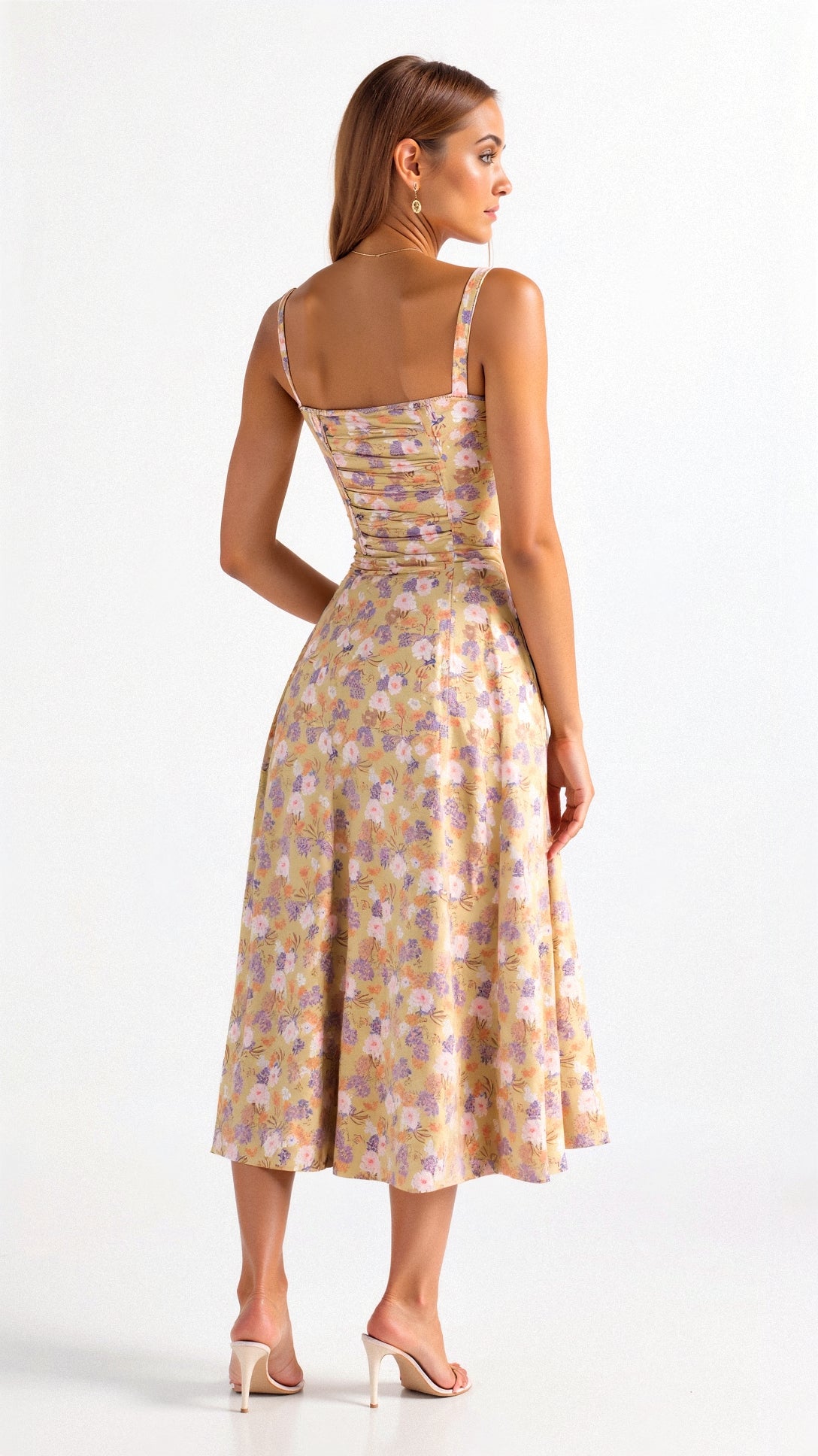 Chloe | Women’s Midi Dress | Floral Print Side Split Occasion Wear — image 18 — MAREACO