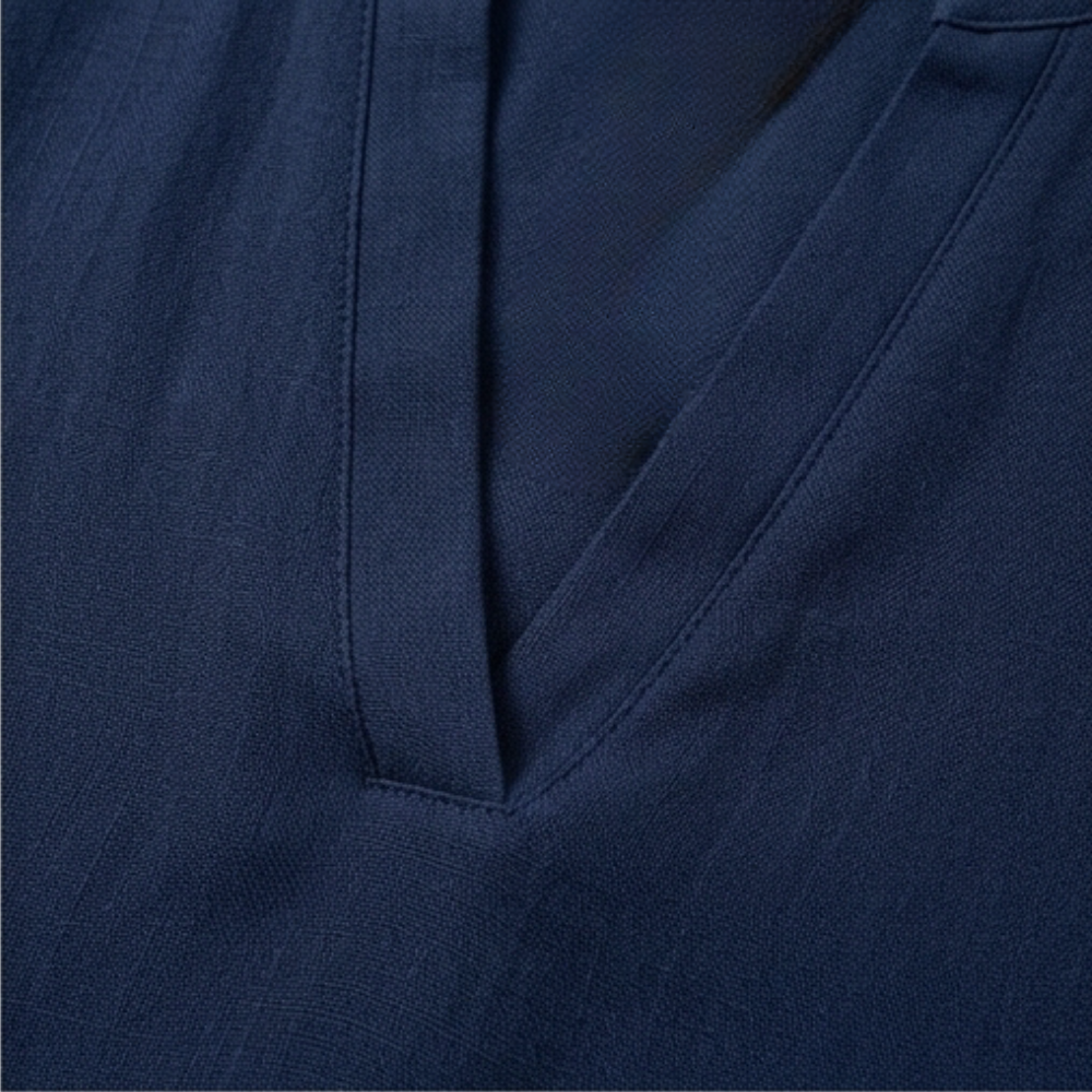 Daisy | Women’s Blouse | Notched Neck Curved Hem Everyday Wear — image 07 — MAREACO
