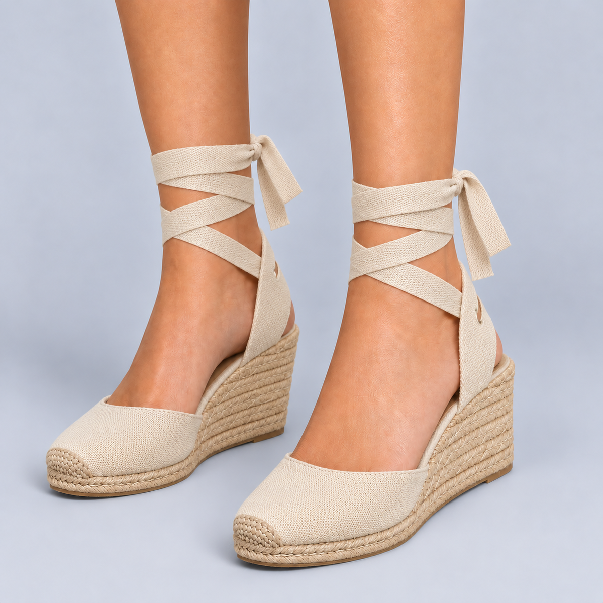 Daisy | Women’s Wedge Sandals | Closed Toes Ankle Ties Summer Wear — image 04 — MAREACO