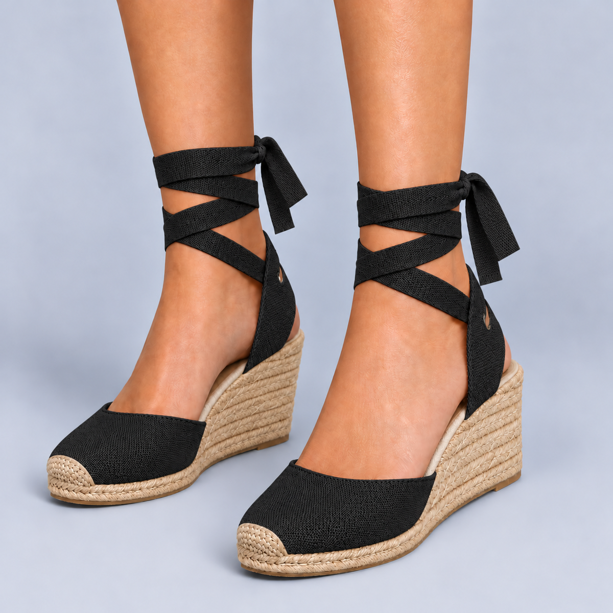 Daisy | Women’s Wedge Sandals | Closed Toes Ankle Ties Summer Wear — image 05 — MAREACO