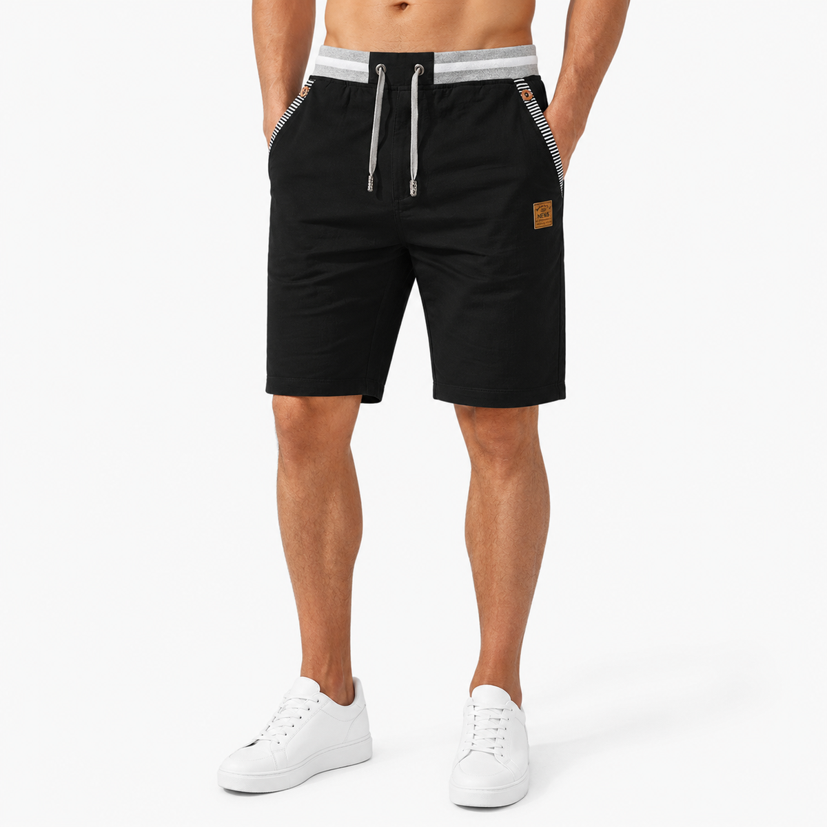 Edward | Men’s Shorts | Drawstring Waist Side Pockets Summer Wear — image 04 — MAREACO