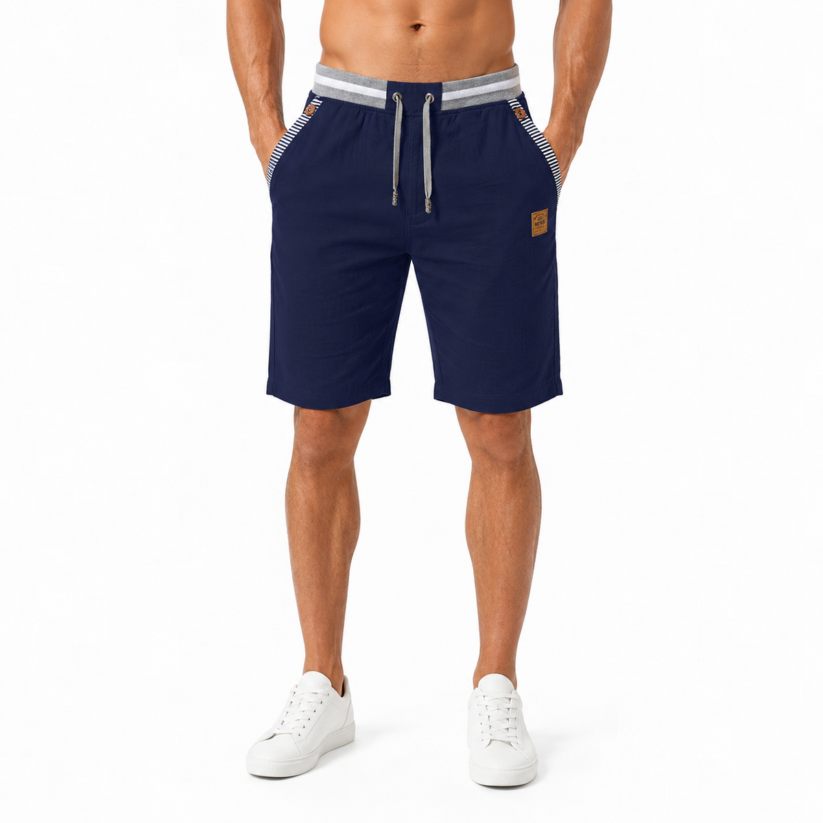 Edward | Men’s Shorts | Drawstring Waist Side Pockets Summer Wear — image 06 — MAREACO