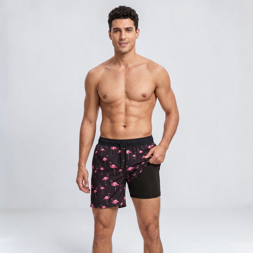 Edward | Men’s Swim Shorts | Inner Layer Drawstring Waist Beachwear — image 04 — MAREACO