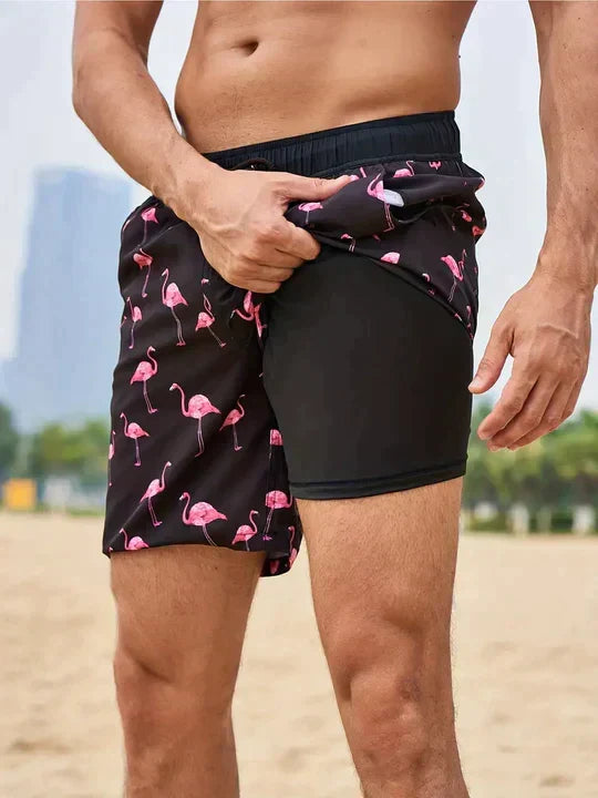 Edward | Men’s Swim Shorts | Inner Layer Drawstring Waist Beachwear — image 05 — MAREACO