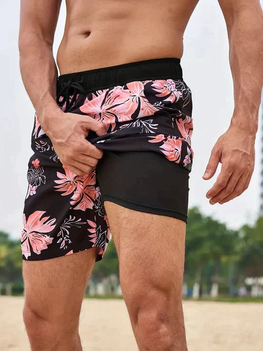 Edward | Men’s Swim Shorts | Inner Layer Drawstring Waist Beachwear — image 11 — MAREACO