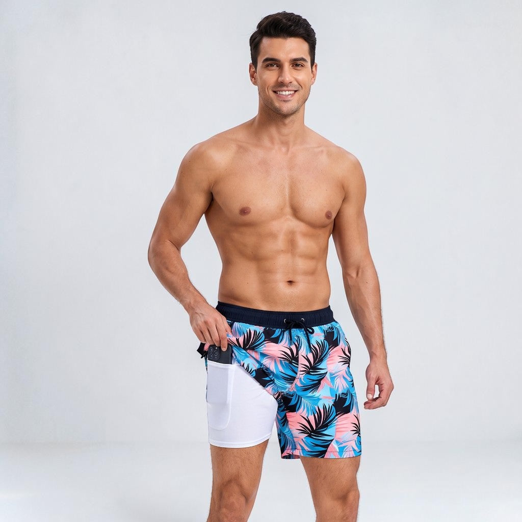 Edward | Men’s Swim Shorts | Inner Layer Drawstring Waist Beachwear — image 12 — MAREACO