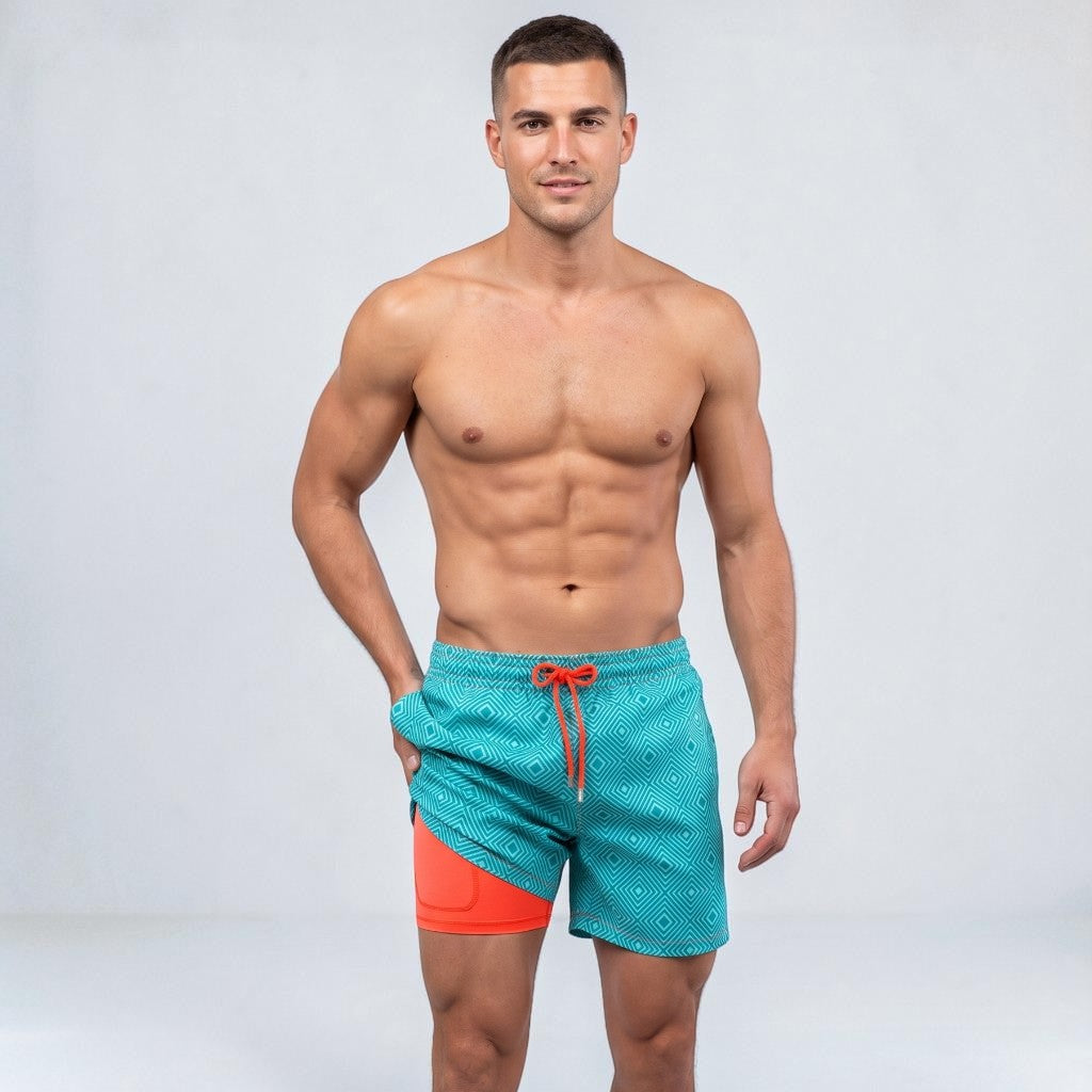 Edward | Men’s Swim Shorts | Inner Layer Drawstring Waist Beachwear — image 16 — MAREACO