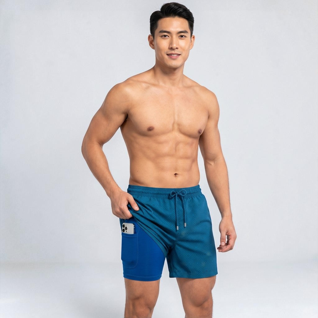 Edward | Men’s Swim Shorts | Inner Layer Drawstring Waist Beachwear — image 18 — MAREACO