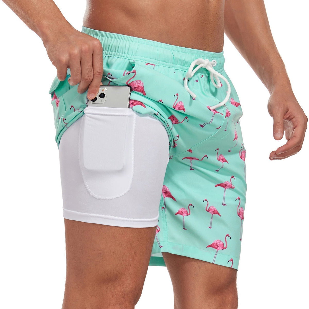 Edward | Men’s Swim Shorts | Inner Layer Drawstring Waist Beachwear — image 20 — MAREACO