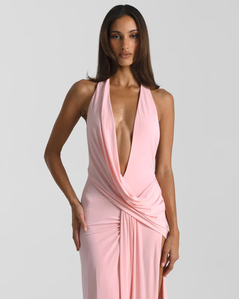 Ella | Women’s Maxi Dress | Halter Neck Side Split Evening Wear — image 10 — MAREACO