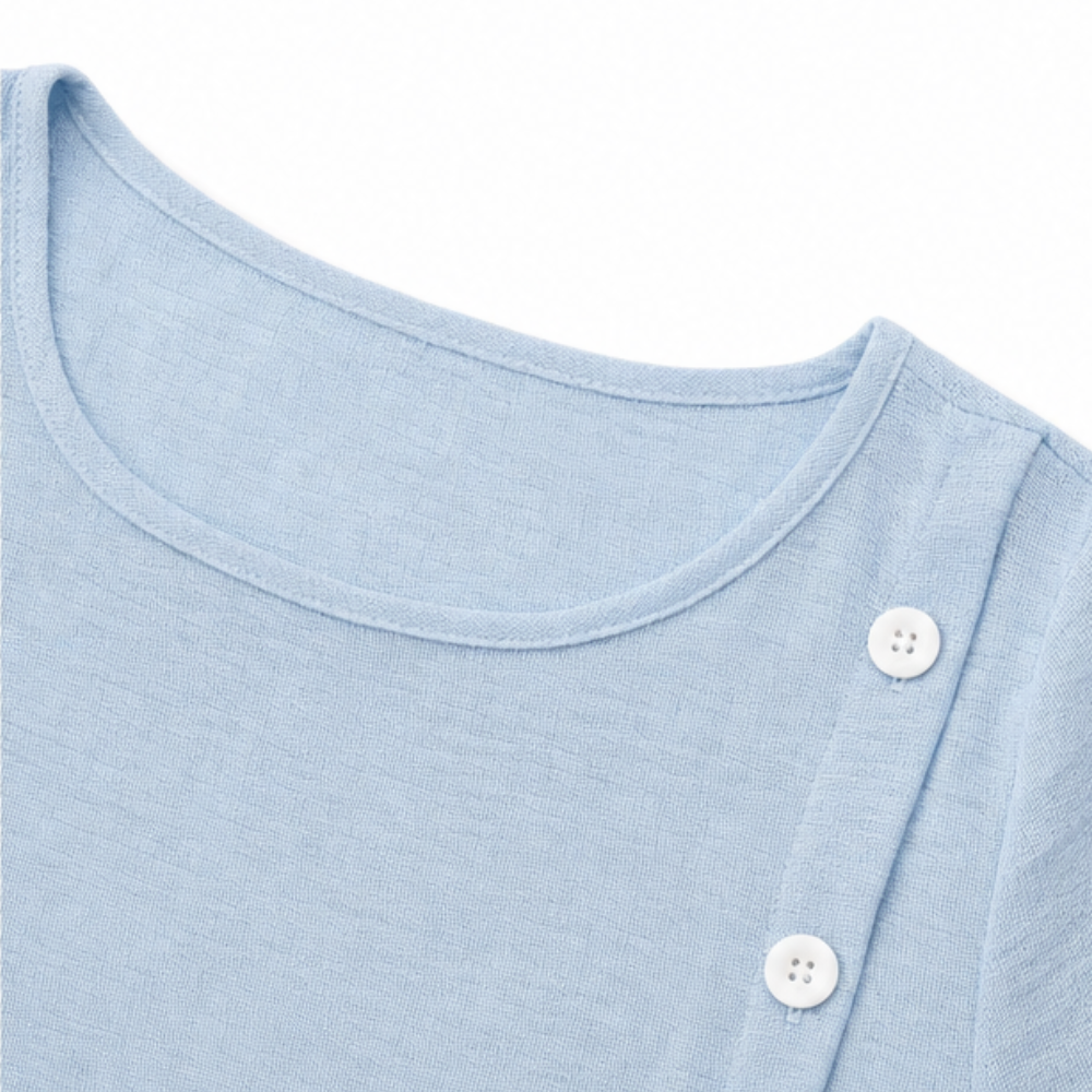 Emily | Women’s Midi Dress | Asymmetric Buttons Side Pockets Summer Wear — image 07 — MAREACO