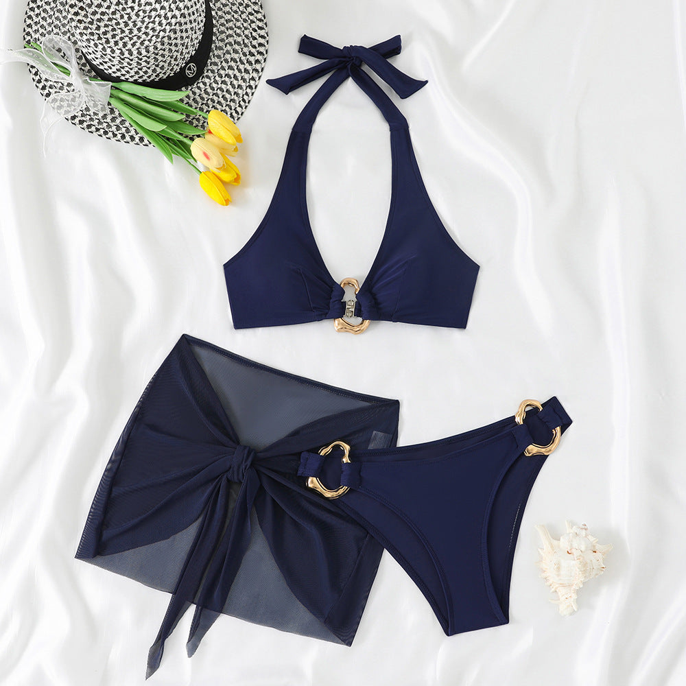 Evie | Women’s Bikini Set | Halter Neck Matching Sarong Beachwear — image 07 — MAREACO