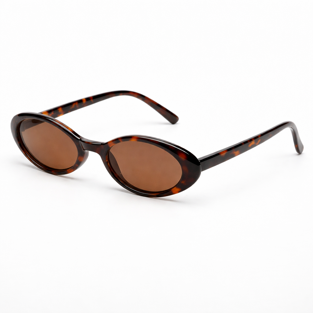 Freya | Women’s Oval Sunglasses | Narrow Frame Curved Arms Everyday Wear — image 01 — MAREACO