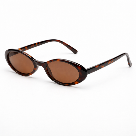 Freya | Women’s Oval Sunglasses | Narrow Frame Curved Arms Everyday Wear — image 01 — MAREACO