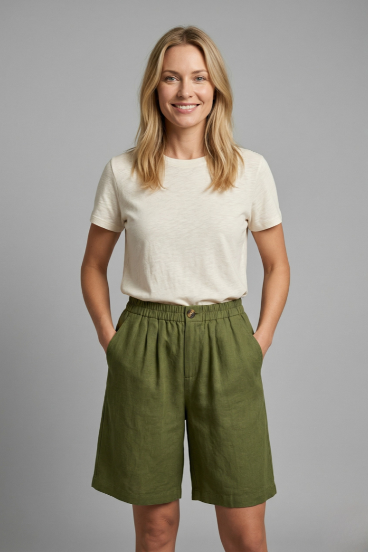 Freya | Women’s Shorts | Wide Legs Side Pockets Summer Wear — image 01 — MAREACO