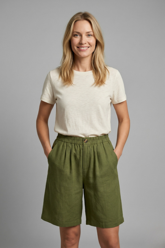 Freya | Women’s Shorts | Wide Legs Side Pockets Summer Wear — image 01 — MAREACO