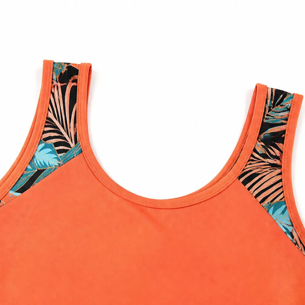 Grace | Women’s Tankini Set | Printed Panels Matching Shorts Swimwear — image 06 — MAREACO