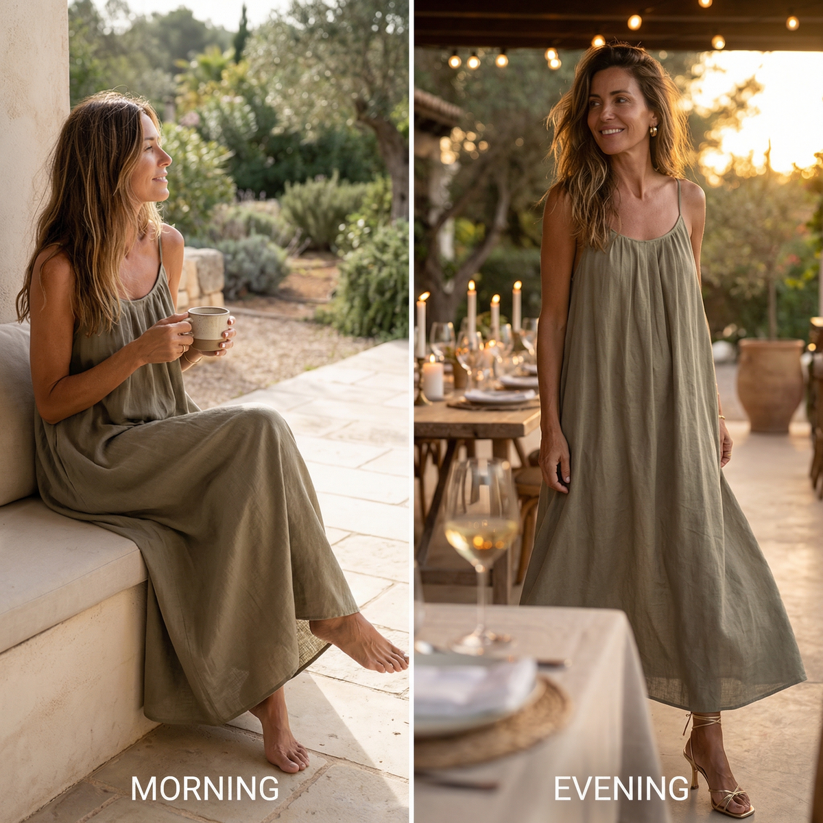 Harriet | Women’s Maxi Dress | Thin Straps Open Back Summer Wear — image 06 — MAREACO