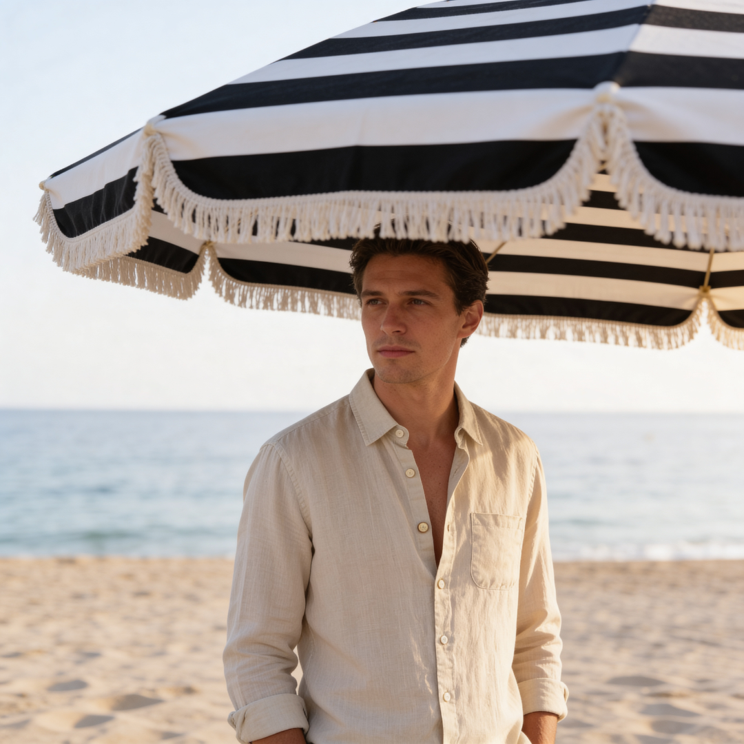 Henry | Men’s Shirt | Chest Pocket Front Buttons Summer Wear — image 07 — MAREACO
