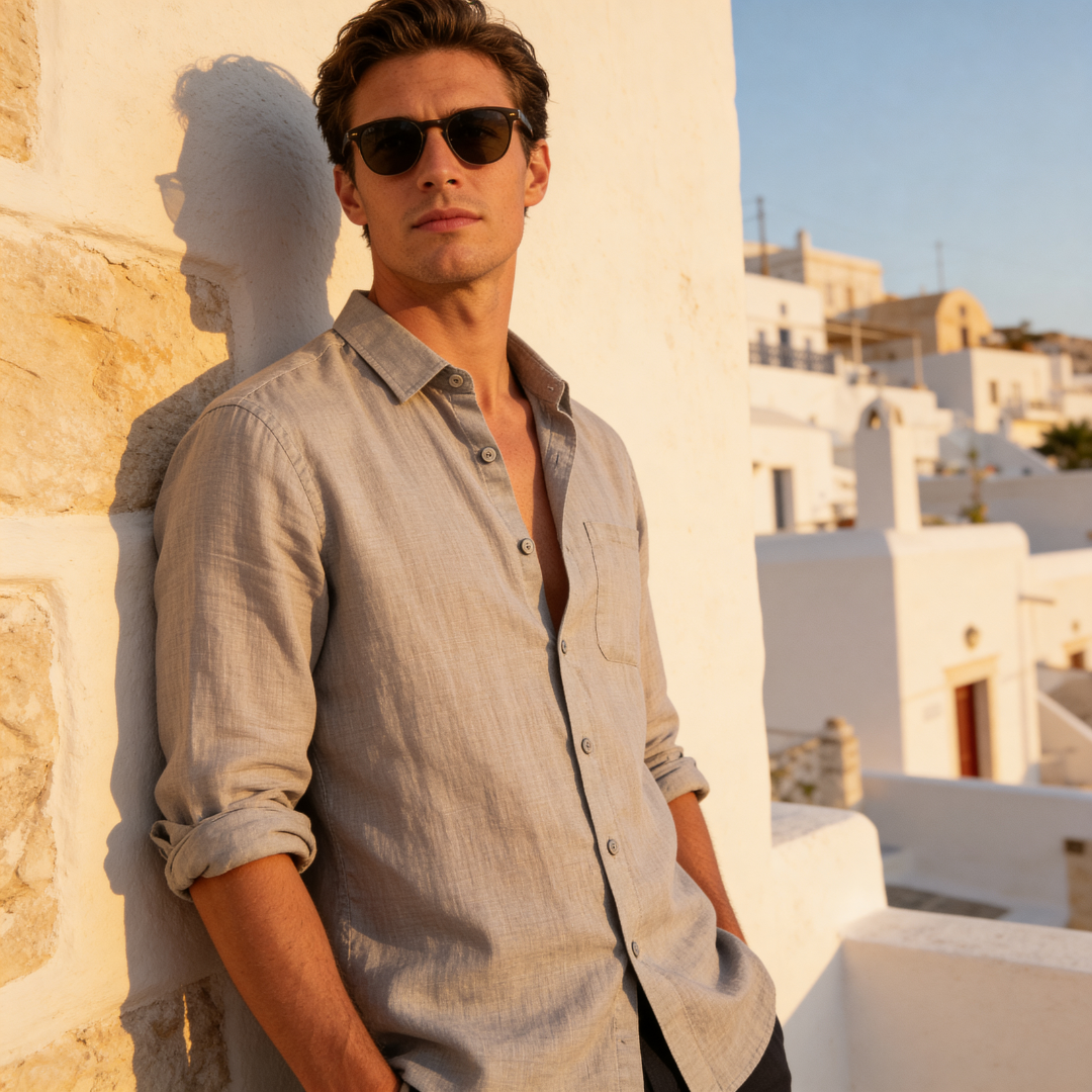 Henry | Men’s Shirt | Chest Pocket Front Buttons Summer Wear — image 12 — MAREACO