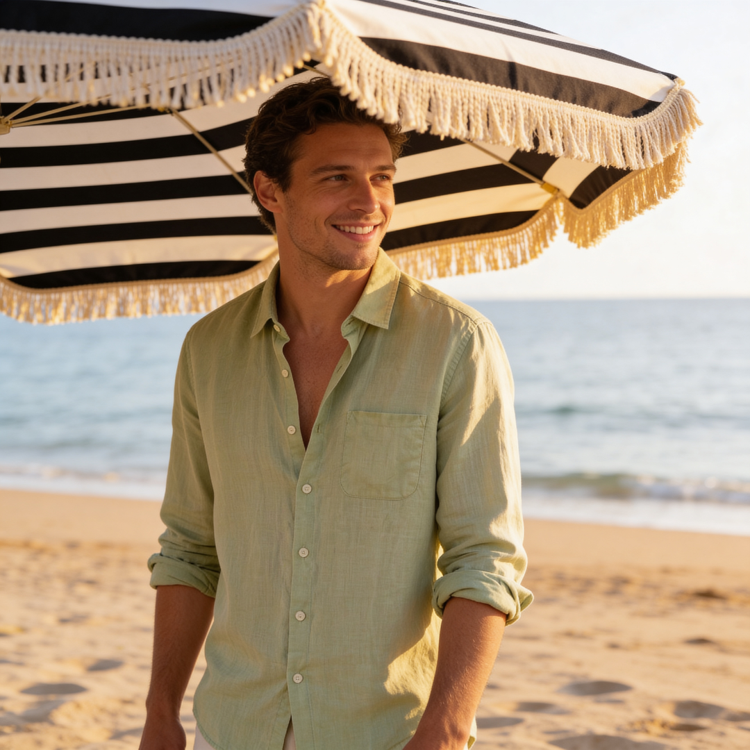 Henry | Men’s Shirt | Chest Pocket Front Buttons Summer Wear — image 20 — MAREACO