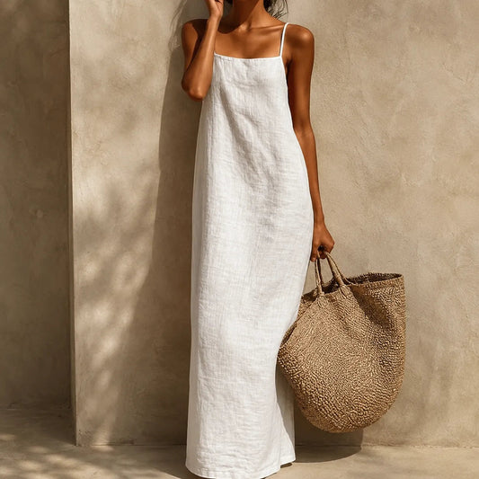 Isabella | Women’s Maxi Dress | Thin Straps Straight Cut Summer Wear — image 01 — MAREACO