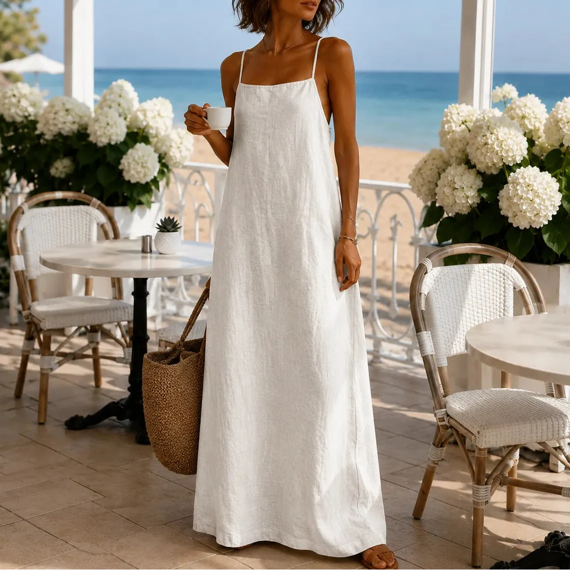 Isabella | Women’s Maxi Dress | Thin Straps Straight Cut Summer Wear — image 12 — MAREACO