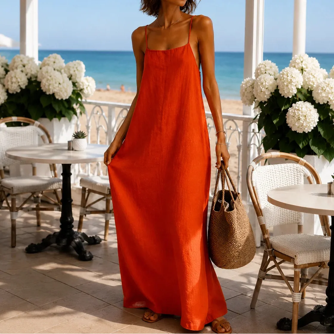 Isabella | Women’s Maxi Dress | Thin Straps Straight Cut Summer Wear — image 16 — MAREACO